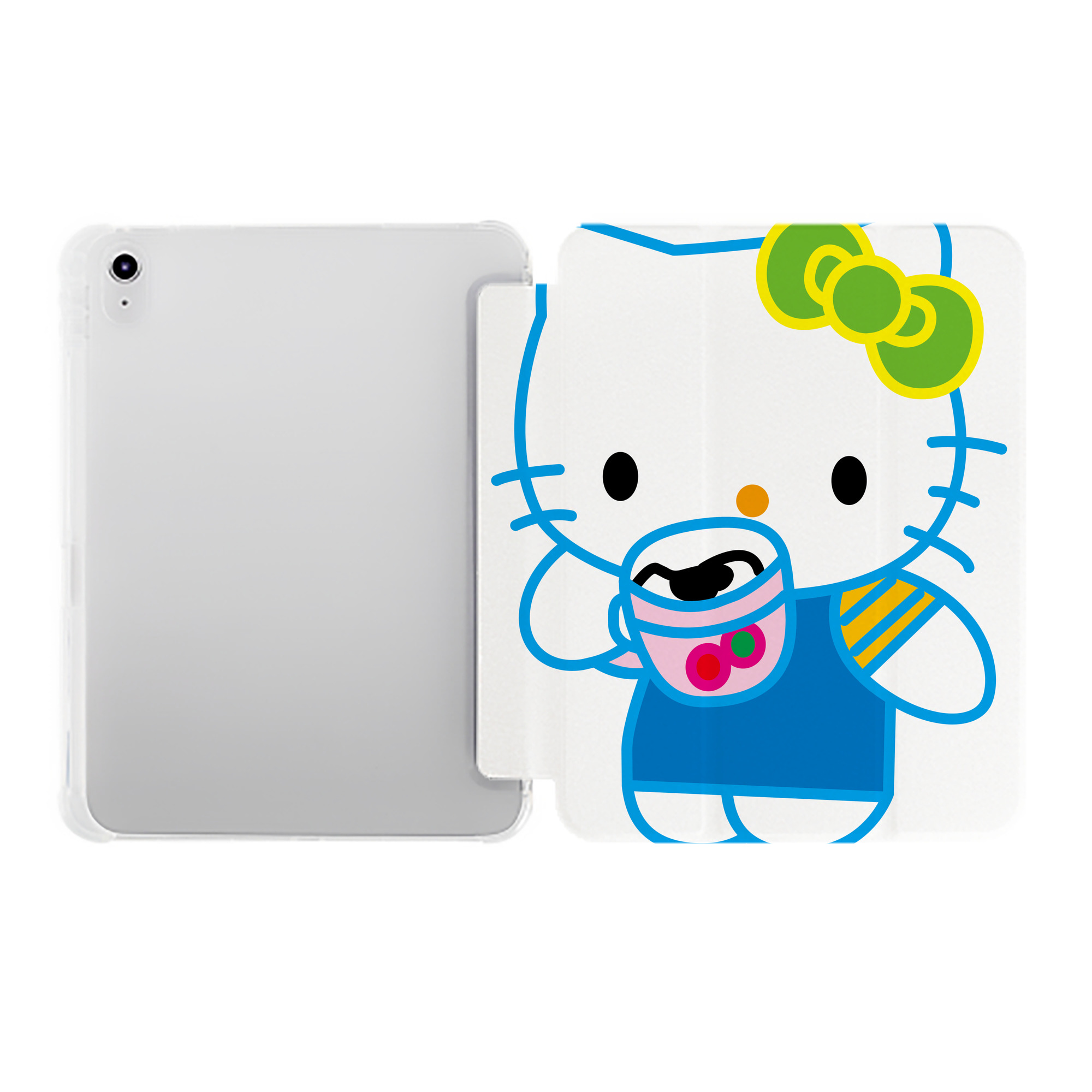 （画像用） Hello Kitty ハローキティ IPad ケース ペン収納付き 三つ折りスタンド PUレザー×シリコン 対応機種9.5/10.5/10.9インチ